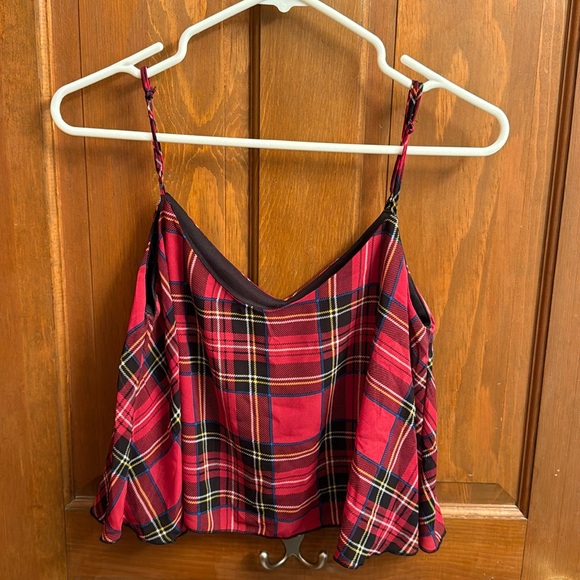 Plaid loose fitting crop top - Picture 1 of 4